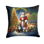 Bernese Mountain Dog and Santa Claus Throw Pillow
