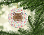 European Burmese Cat Christmas Ceramic Ornament