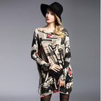 Fashion Women's Long-Sleeved Printed Knitted Sweater