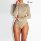 Women's Long-Sleeved Slim Casual Stretch Bodysuit