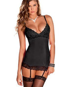 Plus Size Lace Bodysuit with Garter Sleepwear