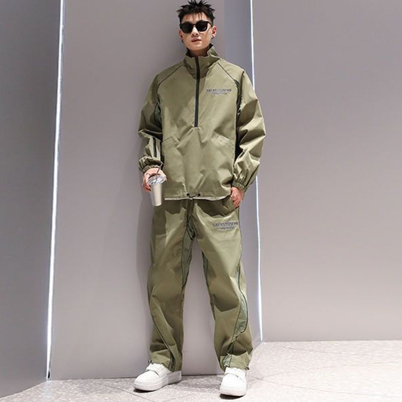 Trendy Reflective Stand Collar Pullover Jacket for Men | Streetwear