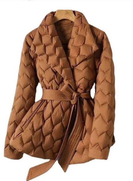 Lightweight Down Jacket with Water Ripple Design