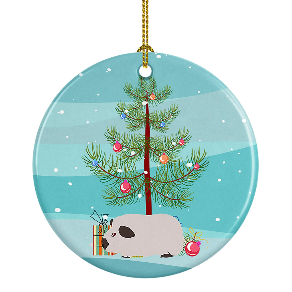 Himalayan Guinea Pig Merry Christmas Ceramic Ornament