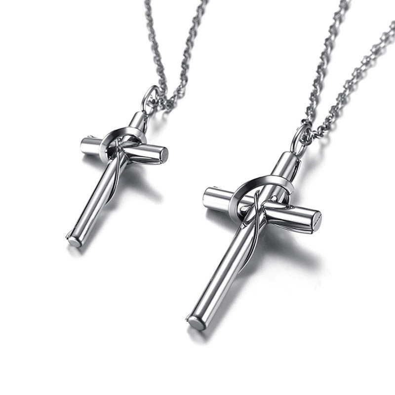 [Duplicate] [Archived] Stainless Steel Couple Cross Pendant Christian Jewelry
