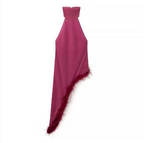 Feather Trim Halter Party Dress
