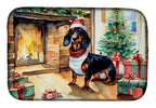 Dachshund Cozy Christmas Dish Drying Mat