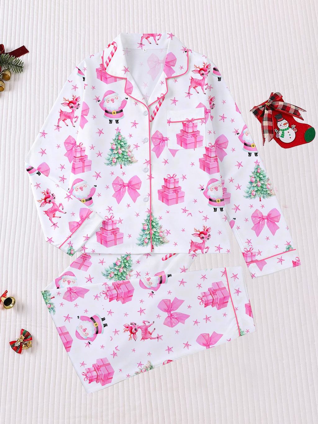 Women's Christmas Print Long Sleeve Pajama Set