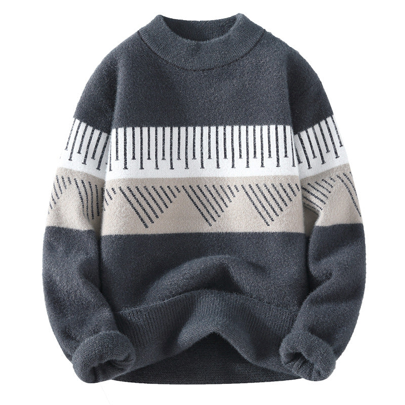Men's New Half Turtleneck Faux Mink Cashmere Sweater