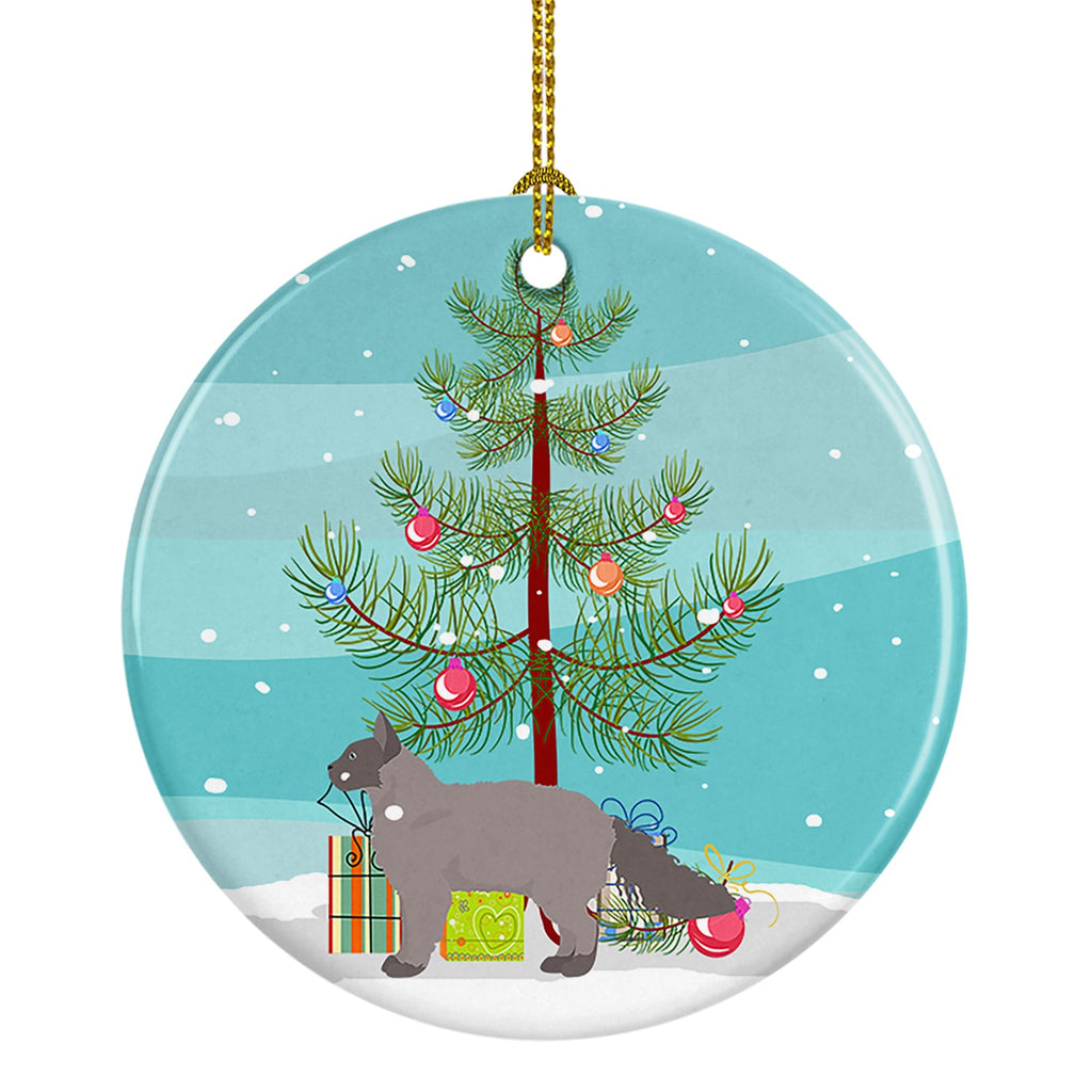 La Perm Cat Merry Christmas Ceramic Ornament