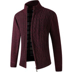 Men's Plus Velvet Thick Knit Cardigan for Autumn/Winter
