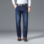 Fleece Lined Padded Straight Jeans for Warmth