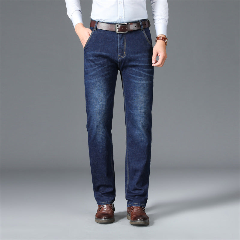 Fleece Lined Padded Straight Jeans for Warmth