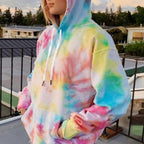 Oversized Tie Dye Rainbow Hoodie for Women | Streetwear