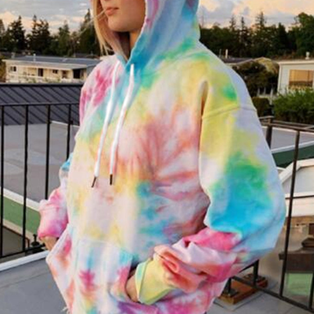 Oversized Tie Dye Rainbow Hoodie for Women | Streetwear