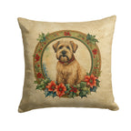 Wheaten Terrier Christmas Flowers Throw Pillow