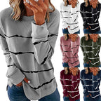 Women's Tie Dye Striped Long Sleeve Crewneck Sweatshirt | Streetwear