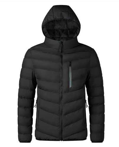 Men's Casual Warm Padded Jacket with Hood (One Piece)