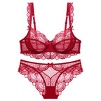 Women's Ultra-Thin Lace Bra Set for Large Breasts