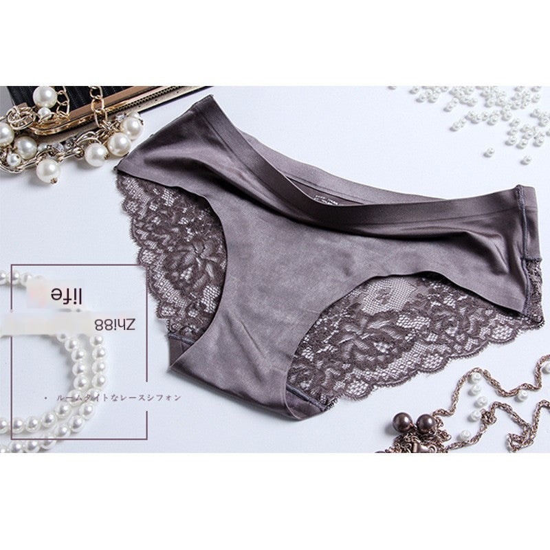 Sexy Ice Silk Women's Lace Thong Panties