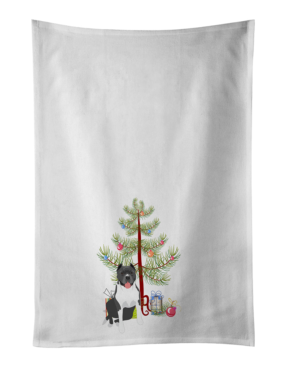 Pit Bull Blue #7 Christmas Kitchen Towel Set of 2