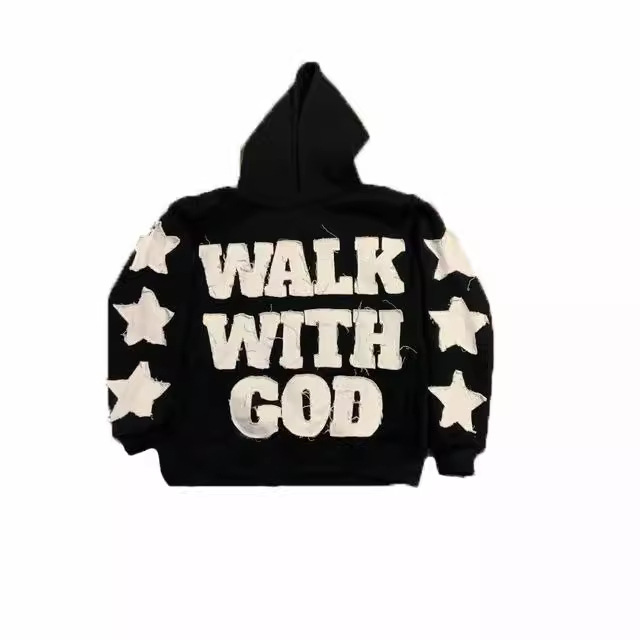 Star Letters Embroidered Hoodie | Streetwear