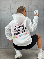 Women's Drawstring Hoodie with Letter Print Design | Streetwear