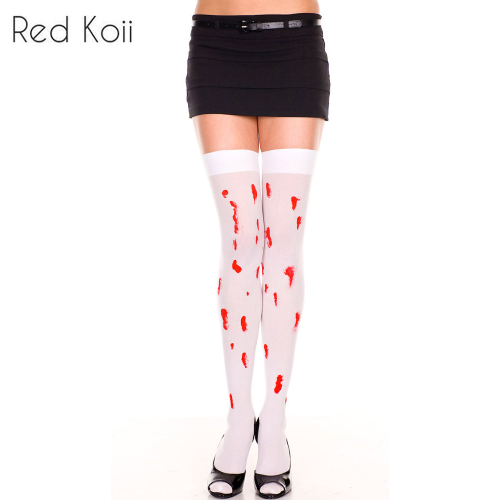 Costume Lingerie with Knee-High Blood Halloween Socks