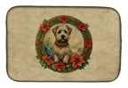 Glen of Imaal Terrier Christmas Flowers Dish Drying Mat