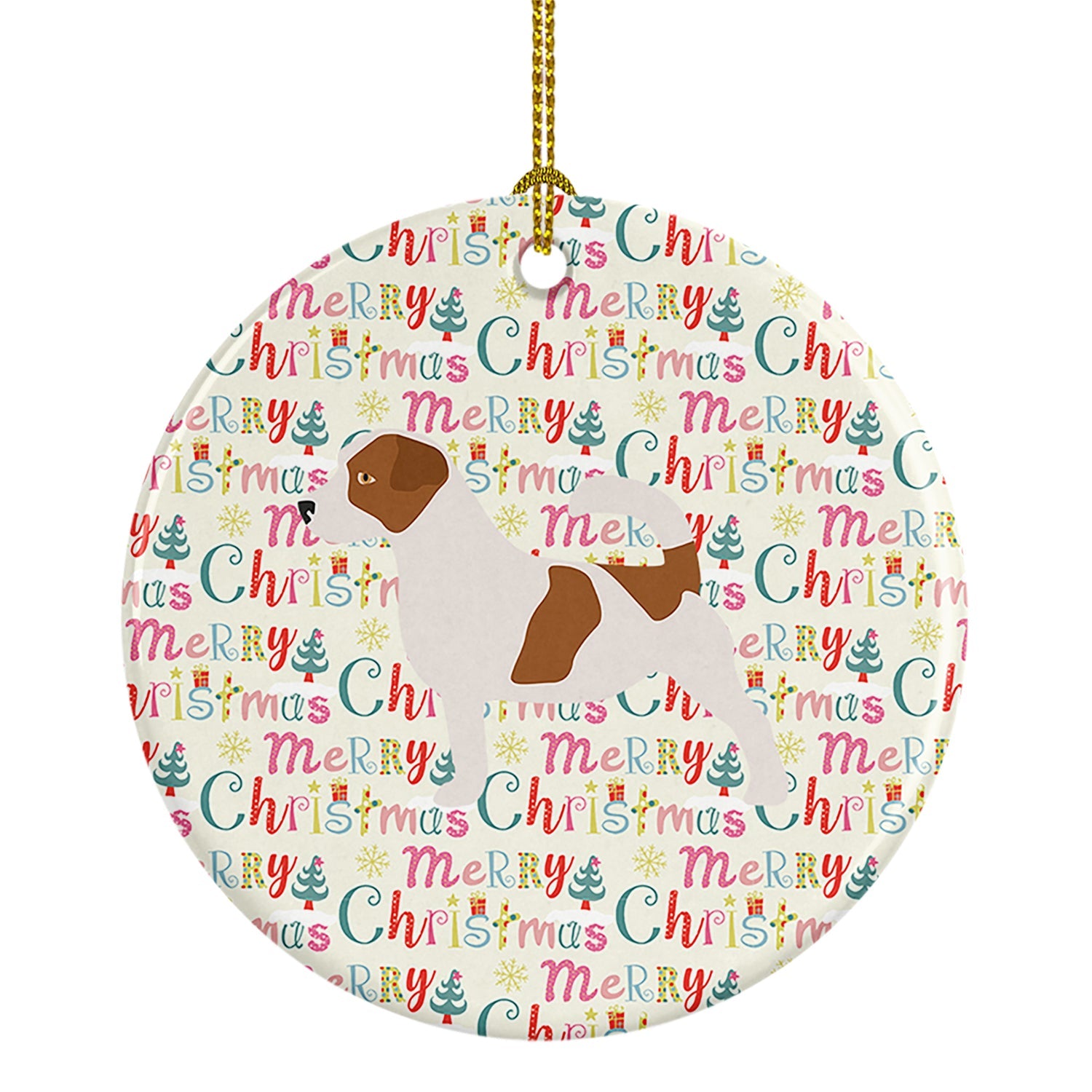 Jack Russell Terrier Merry Christmas Ceramic Ornament