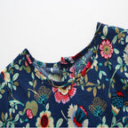 Spring Autumn Girls' Floral Dress - Korean Style Princess Dress