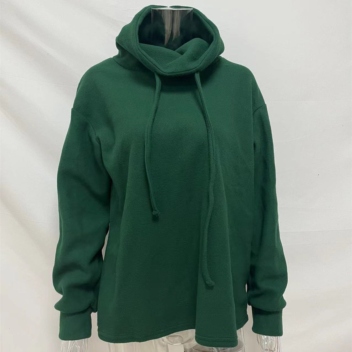 Solid Color Women's Turtleneck Drawstring Sweatshirt | Streetwear