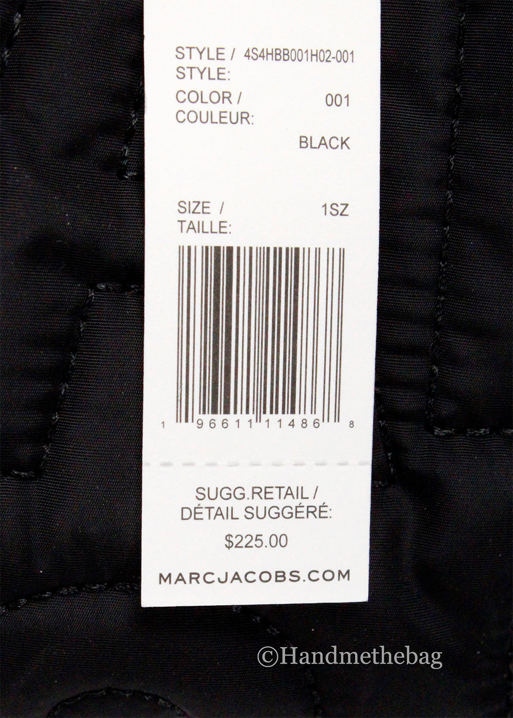 Marc Jacobs Medium Black Quilted Nylon Sling Belt Bag