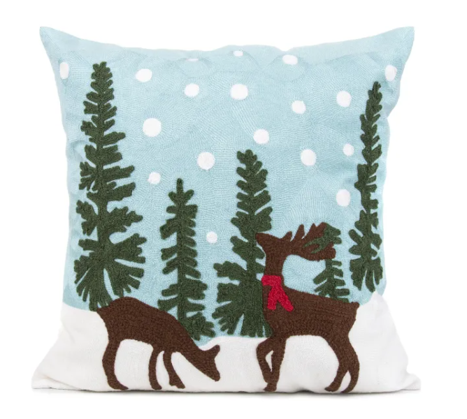 Embroidered Christmas Gnome Pillow Cover - Holiday Home Decor