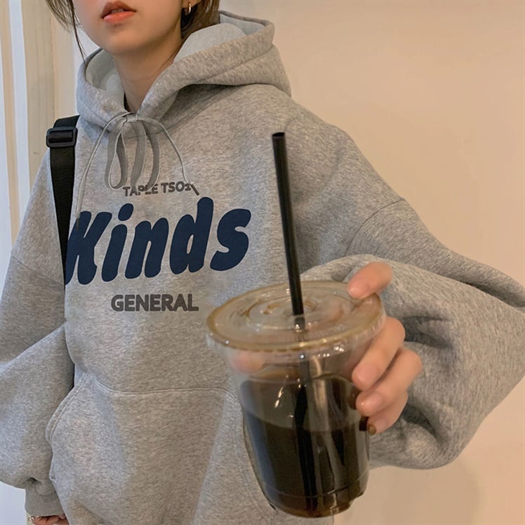 Women's Loose Hooded Fleece Sweater for Winter