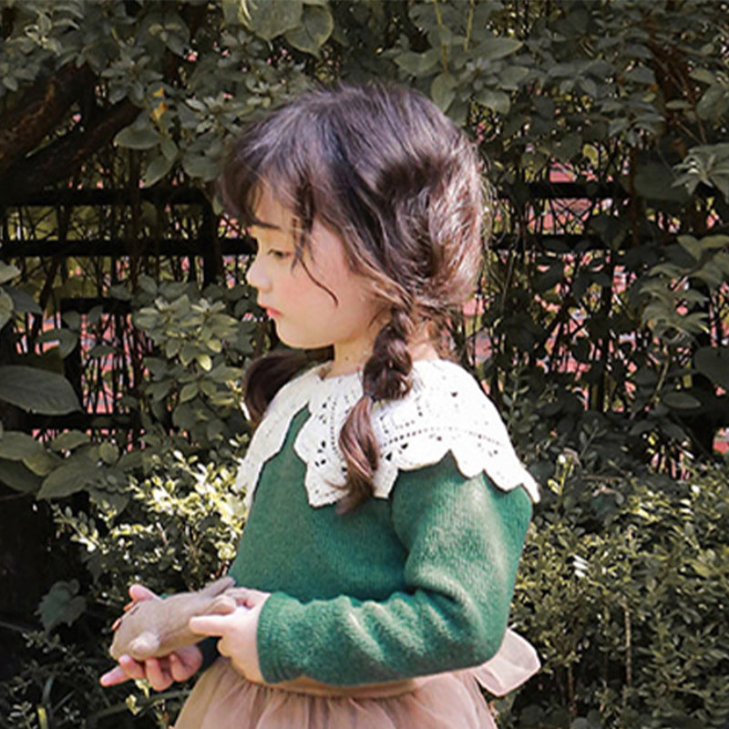 New Strawberry Shan Girls Big Lapel Sweater