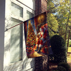 Golden Retriever and Santa Claus House Flag