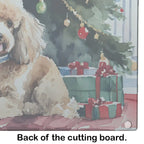 Poodle Cozy Christmas Glass Cutting Board