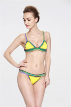 Handmade Colorful Bikini Set with Sexy Crochet Trim