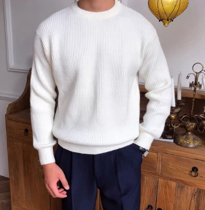 Thick Needle Round Neck Sweater for Small Sizes