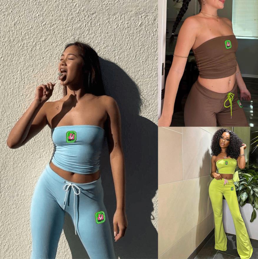 2024 Fashionable Embroidered Crop Top & High-Waist Pants Set