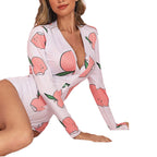 Women's Long-Sleeved V-Neck Funny Pajama Bodysuit