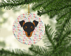 Manchester Toy Terrier Merry Christmas Ceramic Ornament