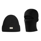Men's Outdoor Thickened Warm Wool Hat Mask Dual-use | Embroidered Cap