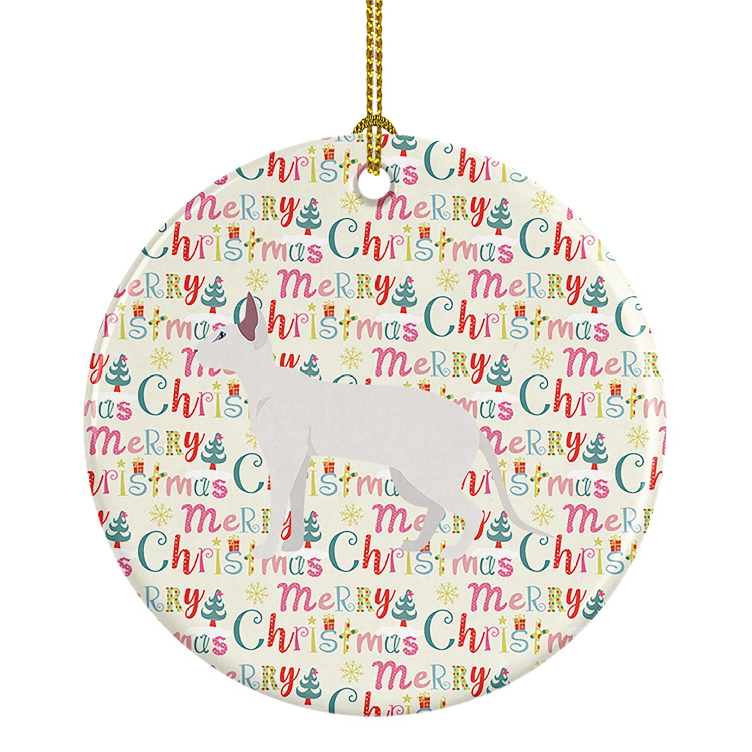 Peterbald #1 Cat Christmas Ceramic Ornament