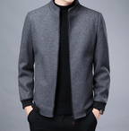 Men's Thickened Woolen Jacket with Vertical Collar