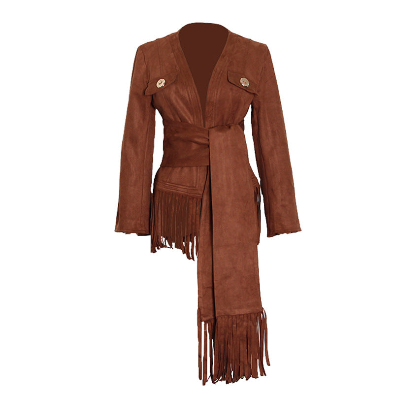 Faux Deer Suede Women's Jacket