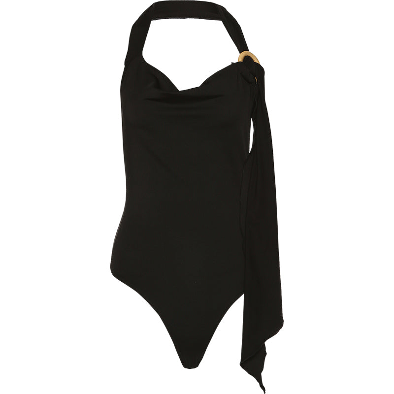 Stylish Backless Bodysuit with Adjustable Straps
