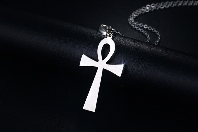 Gold and Steel Ankh Pendant