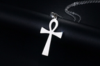 Gold and Steel Ankh Pendant